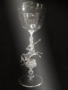 IL CENTAURO - Scultura in vetro cristallino di Murano dei maestri  Viò e Naccari